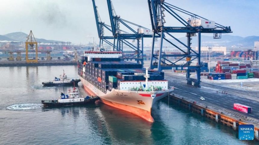 China port launches container ship